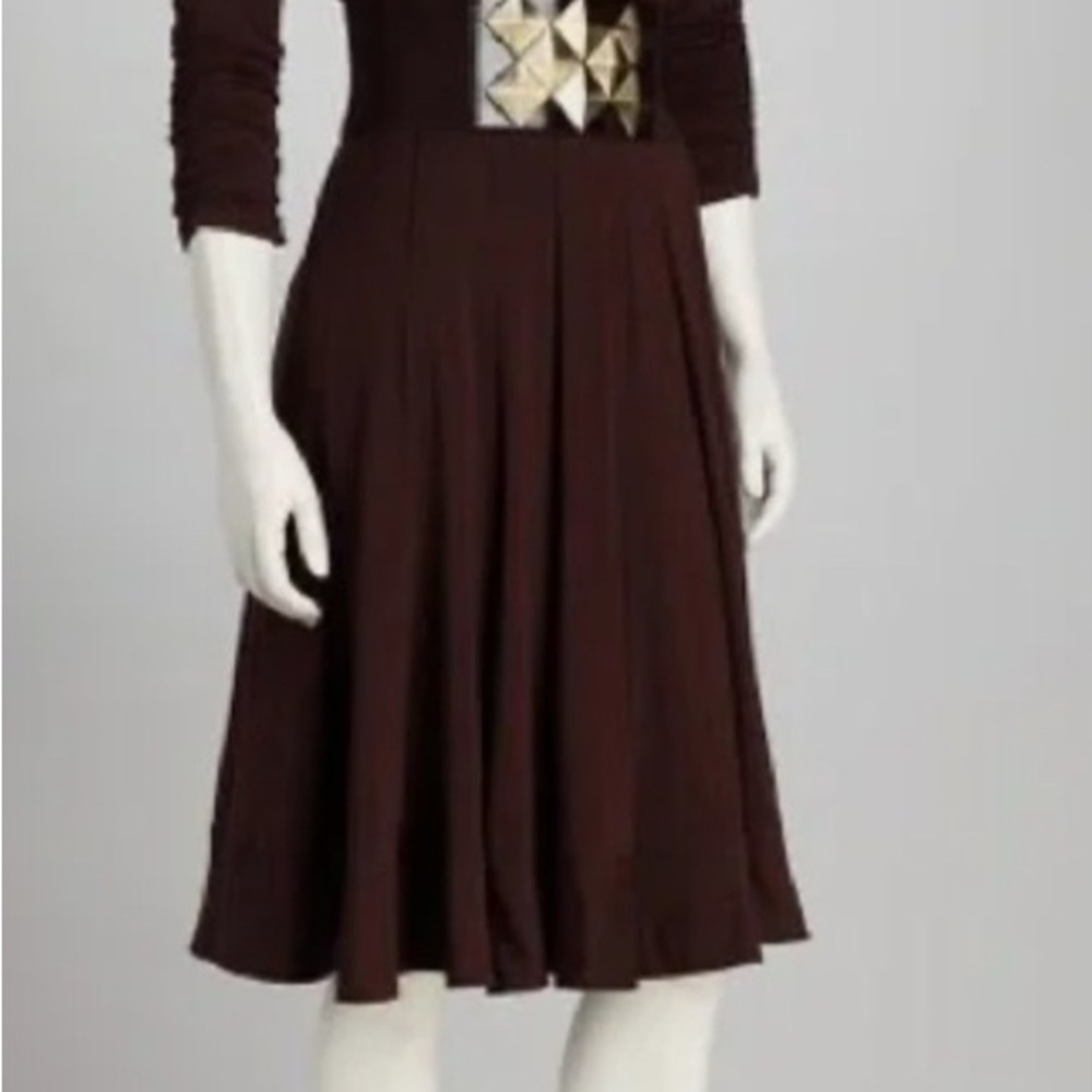 Nue by Shani Chocolate Brown Midi Dress